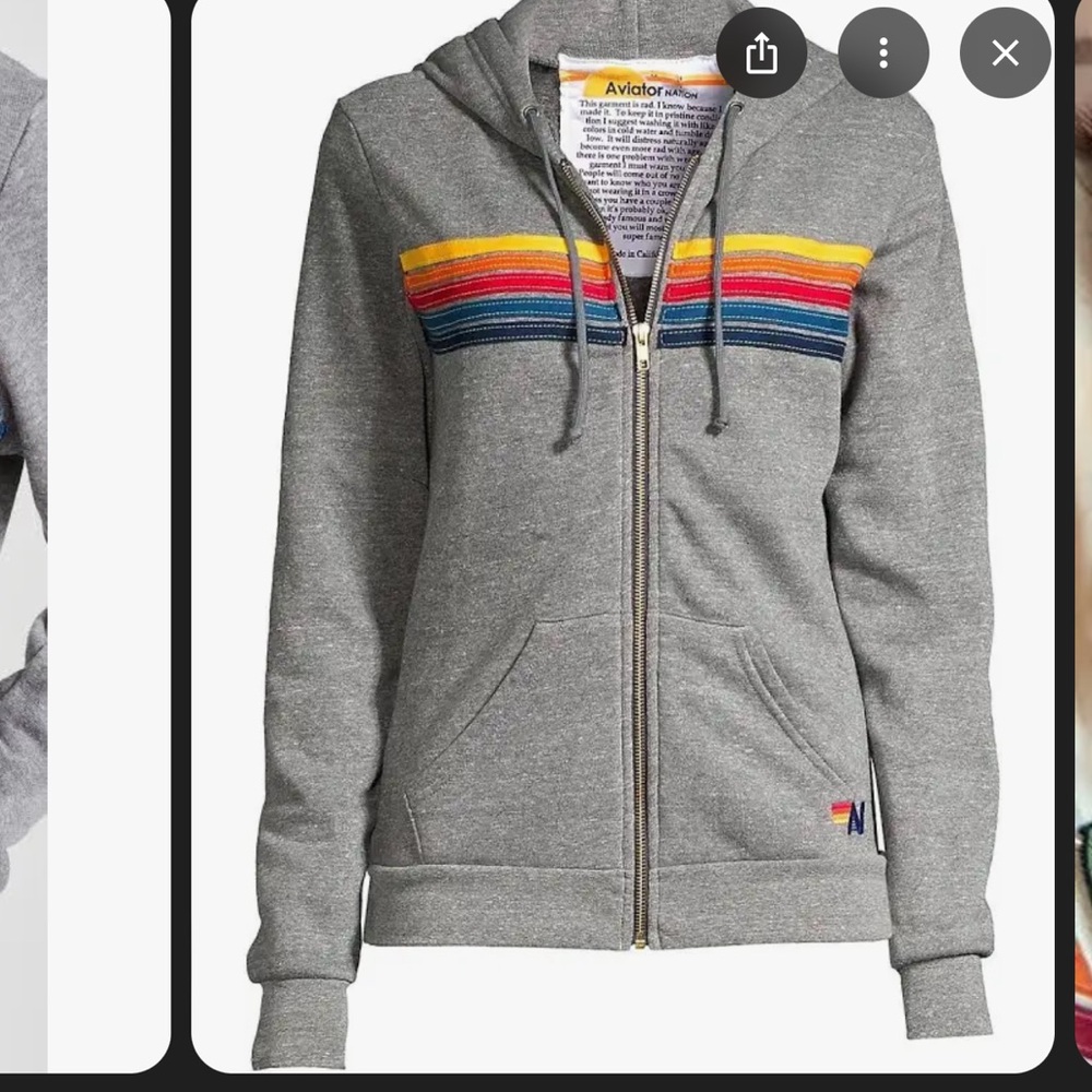 Aviator Nation Heather Grey Zip Hoodie